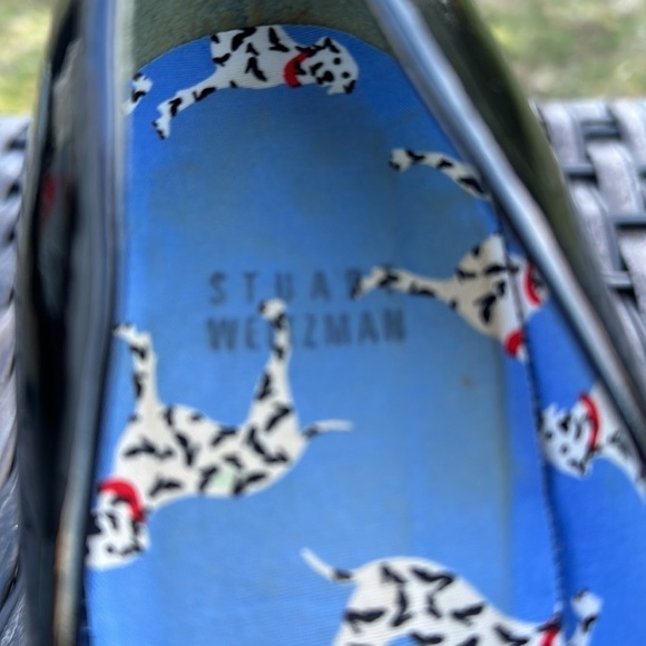 Stuart WEITZMAN Black Patent Leather Peep Toe Wedges - Picture 12 of 16